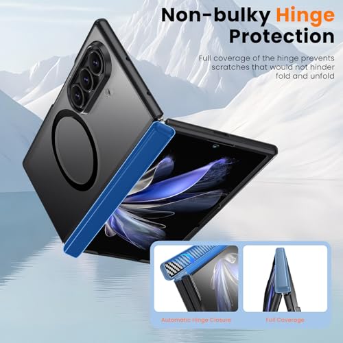 Image of WRJ for Samsung Galaxy Z Fold 7 Case Built-in Screen Protector,Black
