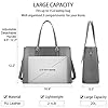 Lubardy Sac Cabas Femmes Sac à Main Grande Capacité PU Cuir Sac Ordinateur 15.6 Pouces Sac de Cours Imperméable Sac Cours Lycee Sac Epaule Bandoulière Affaires Voyage Gris #2