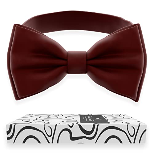 La Mejor Recopilación de Pajaritas para Hombre . 42 Adam Young Corbata de Moño en caja para Hombres Pre-atada y Ajustable, para Boda, Graduación, Eventos Formales, Elegante para Tu Estilo (Borgoña Grande)