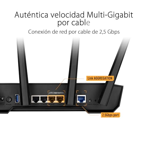 Router WiFi 6 ASUS TUF Gaming AX3000 V2 con AiMesh y anclaje a red móvil 4G 5G USB 4