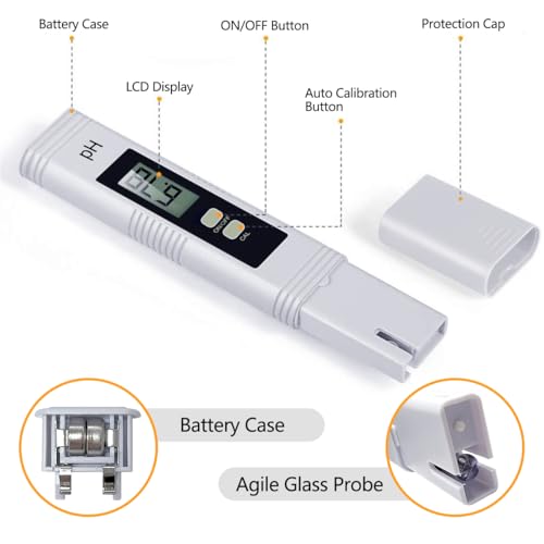 Ph wert messgerät Pool ph messgerät Testbereich 0-14 PH, digitales PH-Messgerät für Wasser, geeignet für Aquarien, Hydroponik, Schwimmbäder, Trinkwasserqualitätsprüfung, etc.