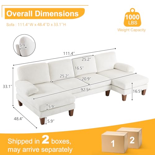 U-Shape Sectional Sofa - Modern 4-Seat Couch - Image 3