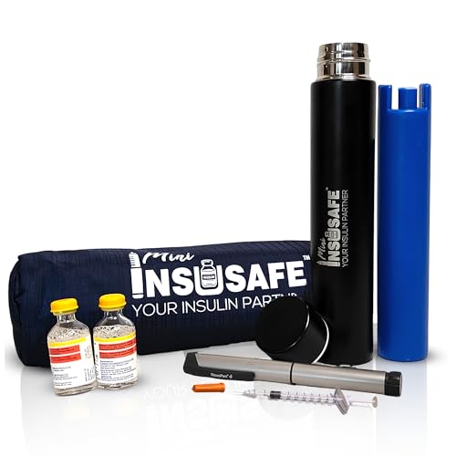 Image of Insulin Mini Travel Case | Cooler for Bottles, Vials & Pens | 12+ Hours Cooling Bag with 1 Biogel Ice Pack | TSA Approved Insulin Cooling Case for Diabetic Medicine Travelling (Colour May Vary)