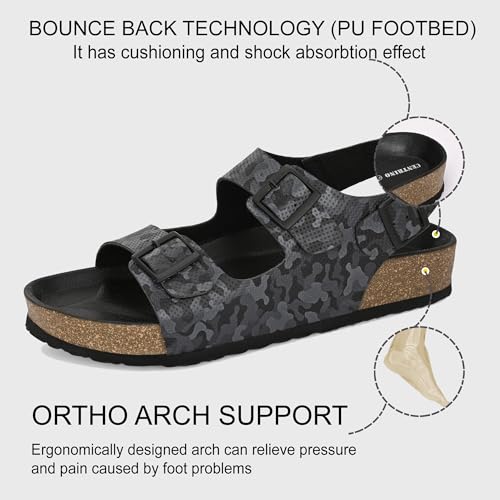 Image of Centrino Men's Berkin-Style Slip-On Sandals | Open Toe Design | Soft PU Footbed | Lightweight & Comfortable | Arch Support | On-Grip Sole | Casual Outdoor Wear (9215)