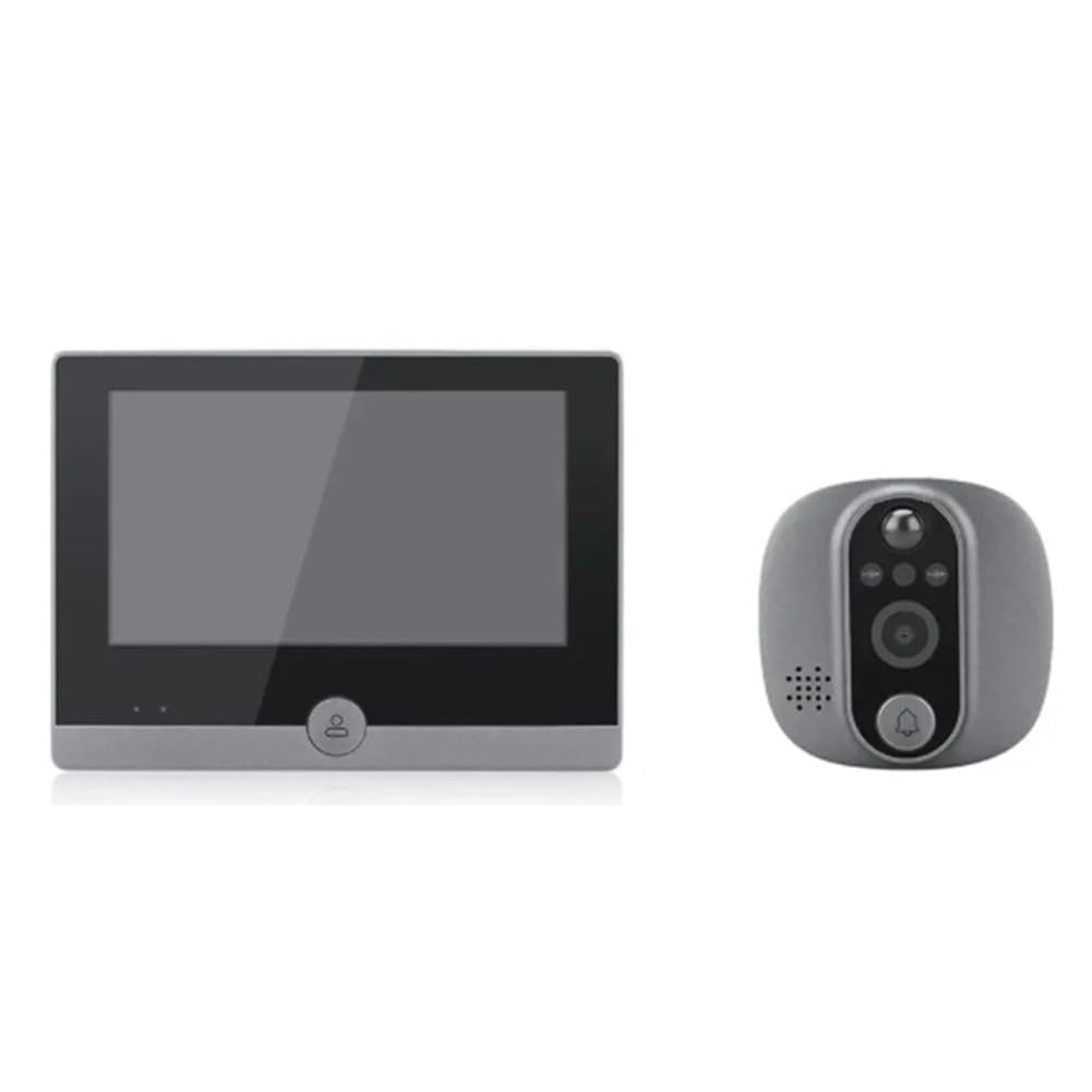 Zeroupshop Smart WLAN Cámara Visor de Puerta con Pantalla IPS de 4.3 Pulgadas 1080P HD Digital Mirilla Cámara Detección de Movimiento Audio bidireccional para Seguridad en el Hogar