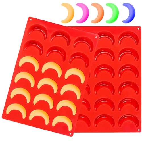 BrKern 2 Stück Vanillekipferl Backform Backform Silikon BPA Frei Riegelform Silikon für Vanillekipferl Pralinen und Kekse Einfach zu Entfernen und zu Reinigen