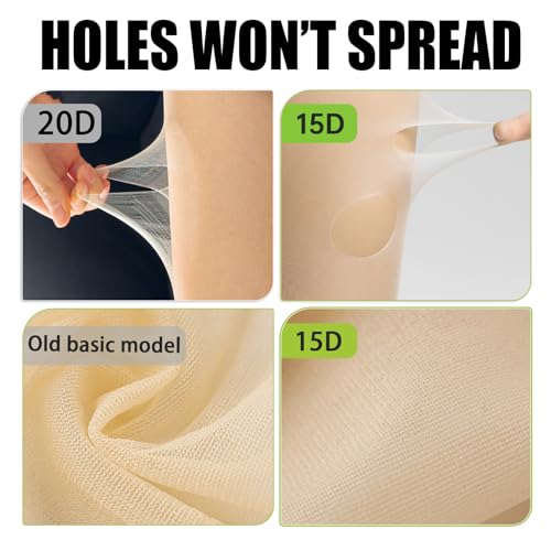 Image of 2PCS Women's Sheer Tights, 15D ultra-thin Rip Resistant Pantyhose Nude /black Indestructible stockings