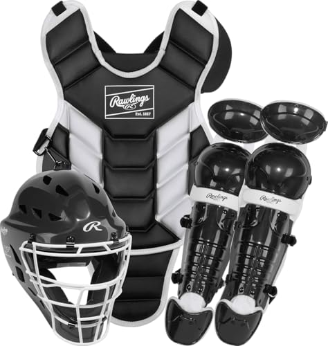 Rawlings | Player's 3 Series Catcher's Set | Baseball / Softball / T-Ball | Junior | Ages 9 & Under | Black / White - image 1