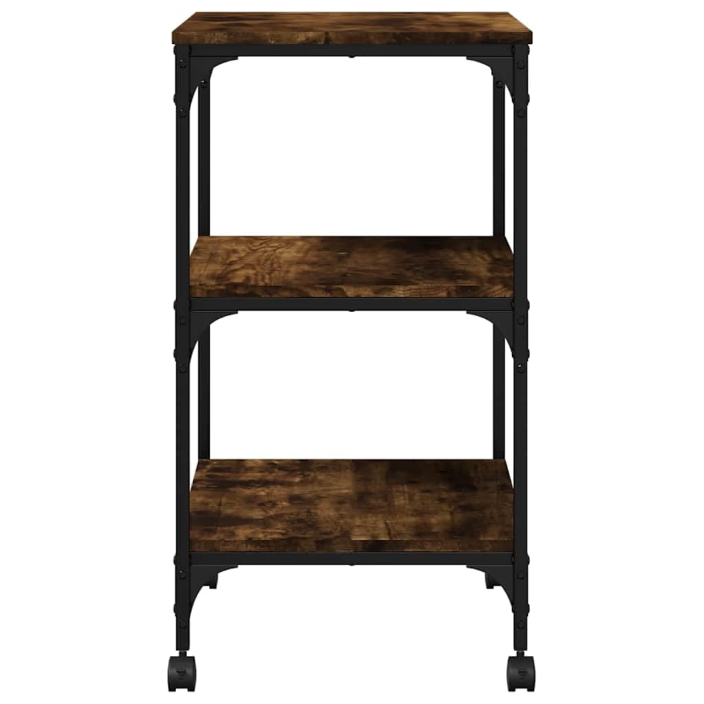 Supporto per stampante con 3 ripiani, carrello in legno