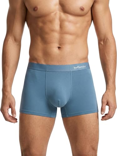 Image of MAOU Men's Premium Cotton Modal Boxer Briefs | Ultra-Soft Stretch Fabric with 5% Spandex | Moisture-Wicking, Breathable, No Ride-Up Underwear for Daily Comfort (M-XL)