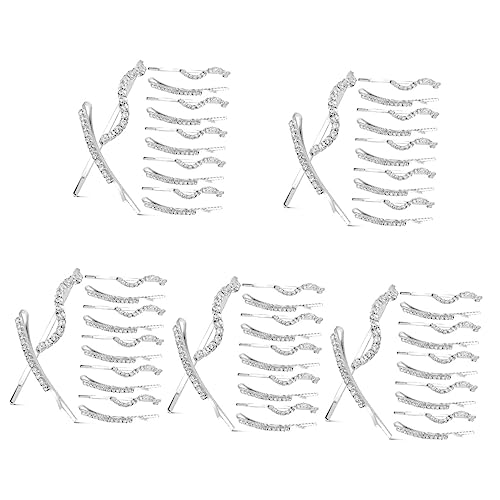 Pinces à cheveux en métal rigide anti-glisse FRCOLOR avec strass pour fixer les cheveux fins
