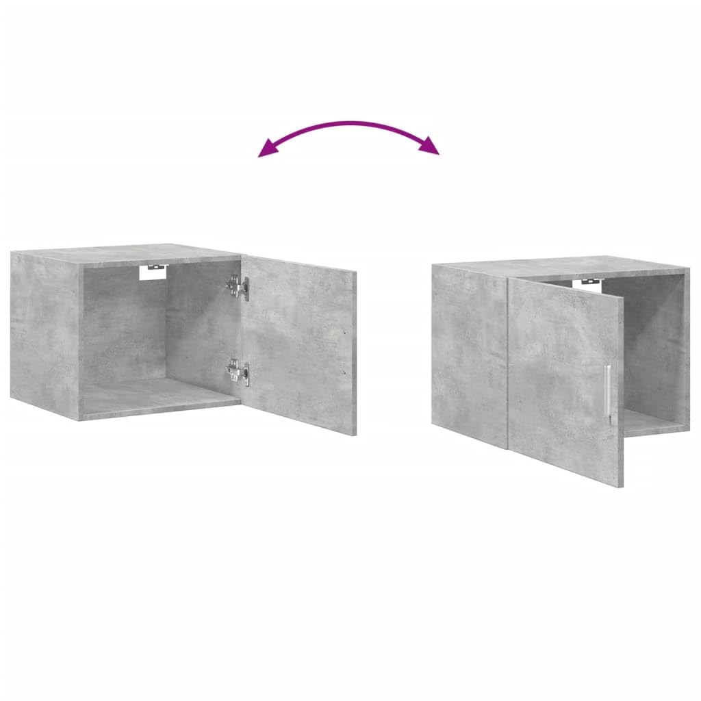 Armadio da parete grigio cemento, 50 x 42,5 x 40 cm, in legno
