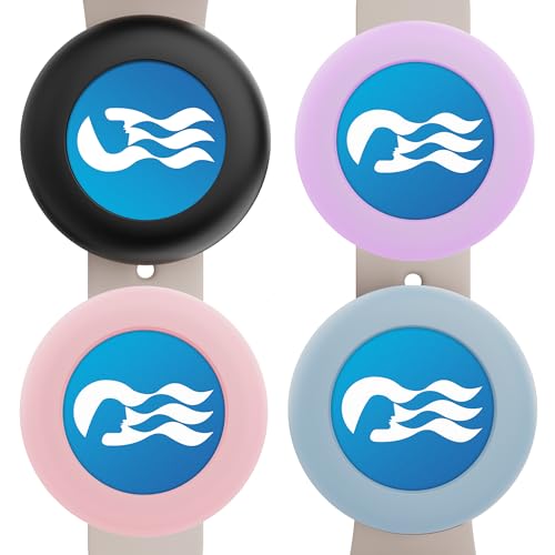 [Paquete de 4] Adaptador de reloj para medallón Princess Cruise, accesorios de silicona para medallones de princesa, para medallones de océano de carnaval, también para soporte de collar de perro