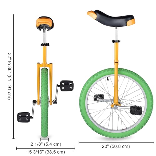 Image of AW 16 /18 /20 /24 Inch Wheel Outdoor Unicycle Adjustable Seat Exercise Bicycle | Fit Adults Kids Outdoor Sports Fitness Exercise, Various colors For Choice