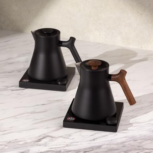 Image of Fellow Corvo EKG Pro Gooseneck Electric Kettle for Pour Over Coffee & Tea | Precise Temp Control, Quick Heating, Stainless Steel, Brew Timer, Scheduling, LCD Display, Hold Mode, 0.9 Liter, Matte Black