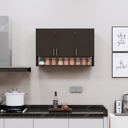 Image of SPECIALITY PANELS 3 Door Modular Wall Mounted Kitchen Cabinet with Organizer Shelf Space Saving Storage Unit | Engineered Wood Cupboard for Kitchen Living Room Organizer Furniture | DIY Assembly