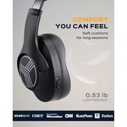 TREBLAB Z2 Active Noise Cancelling Workout Headphones - Signature-HD Sound, Deep Bass, 35H Battery, Comfortable, Foldable Over Ear Bluetooth Headphones Wireless. for Gym, Sport, Travel. Mic for Calls