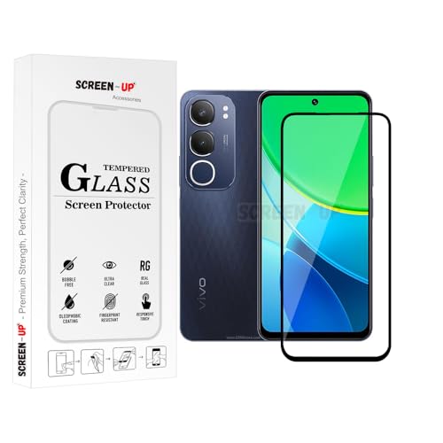Image of ScreenUp Tempered Glass For vivo Y19s - Ultra Clear, 9H Scratch Resistant, Full Coverage, Easy Install Screen Protector