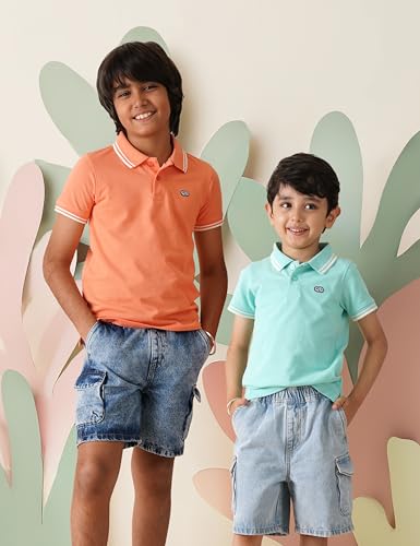 Image of Amazon Brand - Symbol Boys Cotton Rich Solid Polo Tshirt | Collar Tshirts | Half Sleeves | Plain-Regular Fit