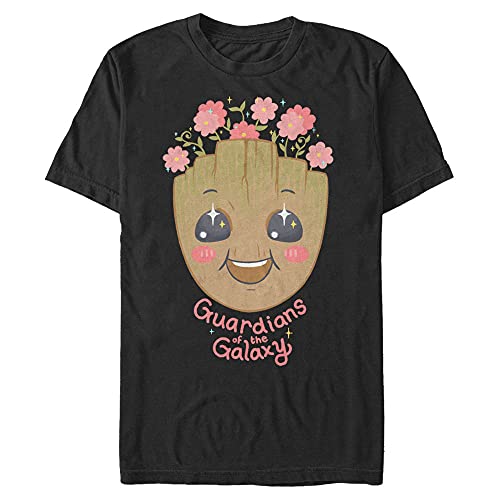 T-shirt Groot Marvel XL noir en coton doux pour éviter les irritations