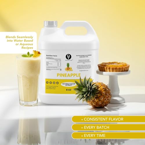 Image of Dolce Flav Natural Pineapple Flavoring Concentrate | Water Soluble | 8 Fl Oz