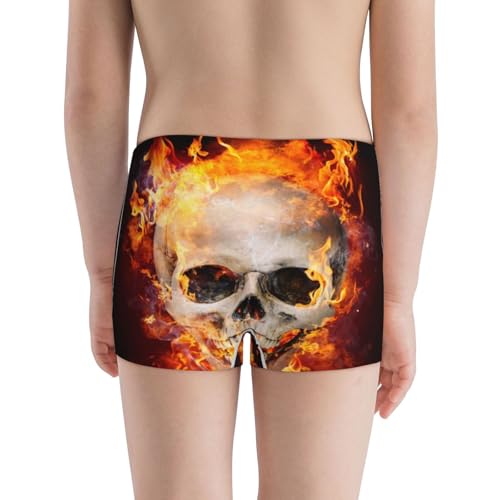 Boys' Cotton Boxer Brief Soft Underwear-Satanic Skull3