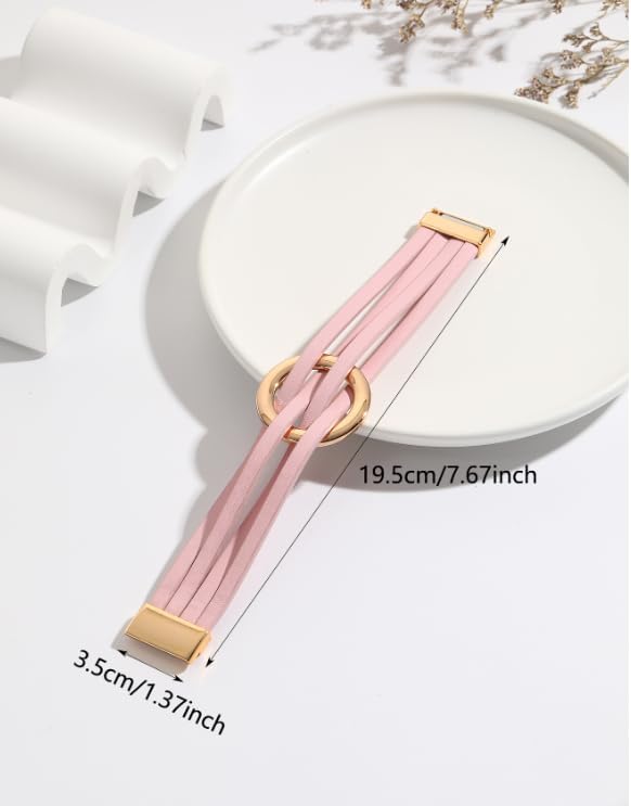 Circle Charm Leather Wrap Bracelet Bohemian Handcrafted Layered Cuff Boho Multi-Chain Bracelet for Women Teen Holiday Jewelry - Image 4