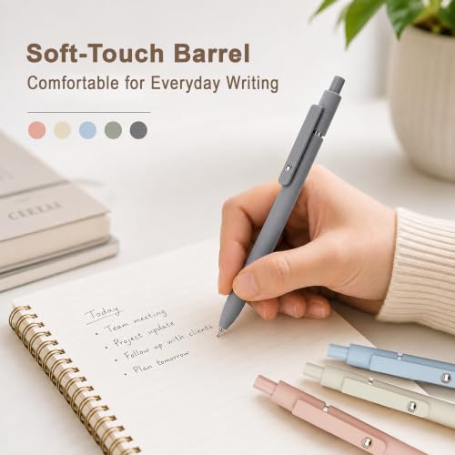 VICO Black Gel Pens, 5 Pcs 0.5mm Quick Dry Fine Point Pens, Smooth Writing Aesthetic Pens for Journaling and Note Taking