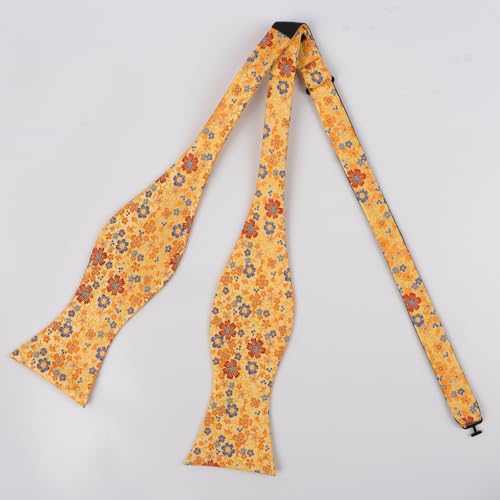 Image of Alizeal Mens 2pcs Floral Self-tied Bow Tie Pocket Square Set