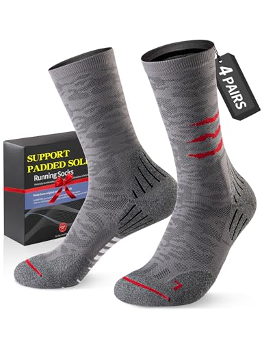 Image of Crew Compression Socks for Men Women - Mild Support, Wicking Cushioned Compression Running Socks for Sport Basketball