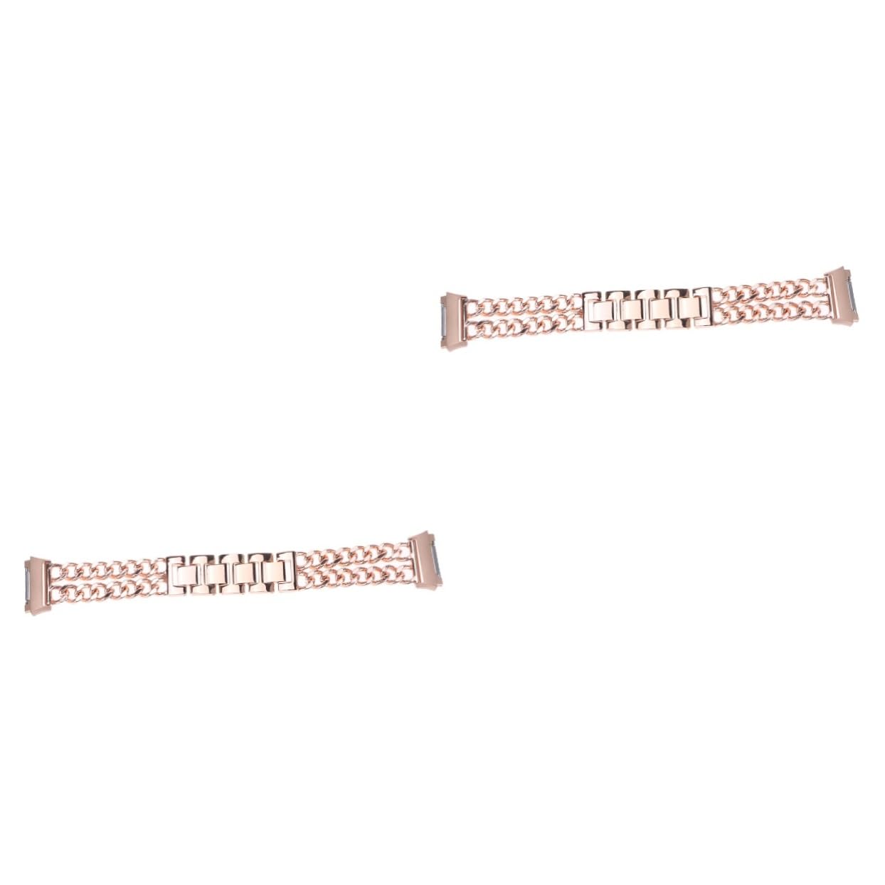 Bracelet de montre double rangée de chaînes chic et confortable or rose - 8