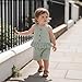 JLKGICF Toddler Baby Girl Summer Clothes Sleeveless Square Collar Ruffled Tank Tops Shorts Set 6 12 18 24 Month 2T 3T 4T (Green, 3-4T)