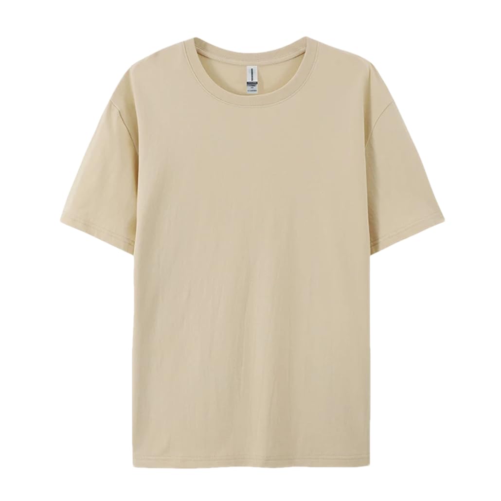Camiseta de algodón de manga corta para hombre, cuello redondo, informal, para uso diario