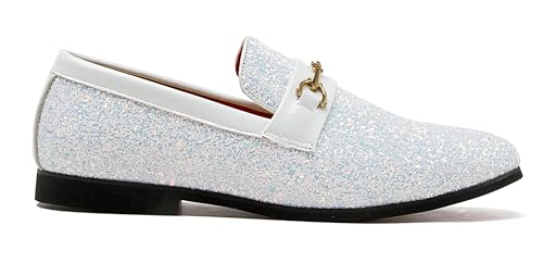 Men Loafer Metallic Textured Slip-on Glitter Sequins Fashion Wedding Dress Shoes Golden2
