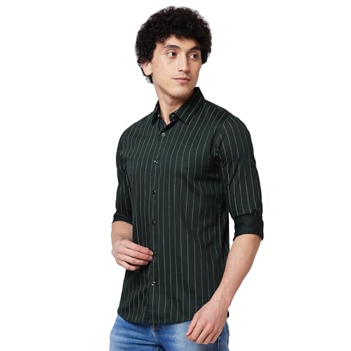 Image of Spykar Men's Regular Fit N /A Full Sleeve Striped Casual Shirts