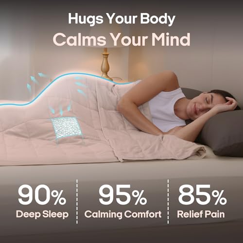 Image of ZonLi Weighted Blanket for Adults(80 inchx87 inch, 20lbs,Light Pink) King Size High Breathability Cooling Heavy Blanket, Soft Material with Premium Glass Beads,All-Season.