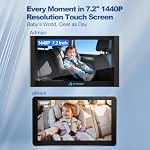 Artman Baby Car Camera for 2 Kids, Baby Cars Monitor with 7.2'' HD 1440P IPS Touch Screen, Dual IR Night Vision Cameras, Easy No-Damage Instal Ideal Car Seat Monitor for Parents and Pet Owners