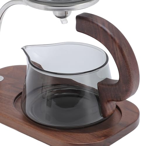 Tetera de vidrio de alto borosilicato con soporte y tapa para té en hojas 8