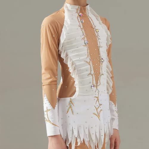 LIUHUO Collants de ginástica rítmica brilhante simples treinamento de palco personalizável feminino,