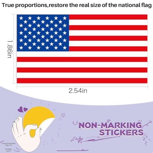 Image of American Flag Stickers,USA Patriotic Stickers 10 Pack Durable & Waterproof Decals for Car Bumper /Truck /Motorcycle /Helmet /Laptop /Window /Water Bottle /Mail Box