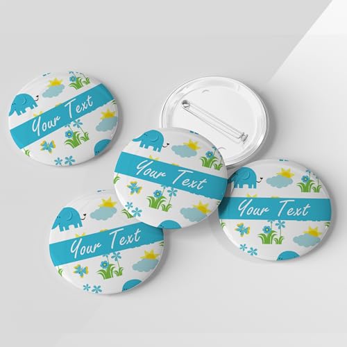 Image of Customized Button /Pin /Dot Badge Personalized for Wedding /Marriage /Birthday /Baby Shower /Party Celebrations Bride /Groom /Relatives /Kids (PB BS N 19)