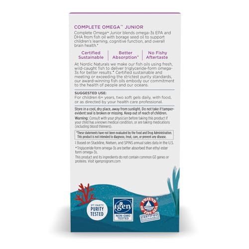 Nordic Naturals Complete Omega Jr. Kids Fish Oil, Lemon - 180 Mini Soft Gels - image 6
