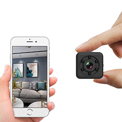 Mini cámara WiFi HD Imagen de Video cámara Oculta Pequeño portátil inalámbrico con visión Nocturna, diseño Impermeable de 30 m para Interiores/Exteriores
