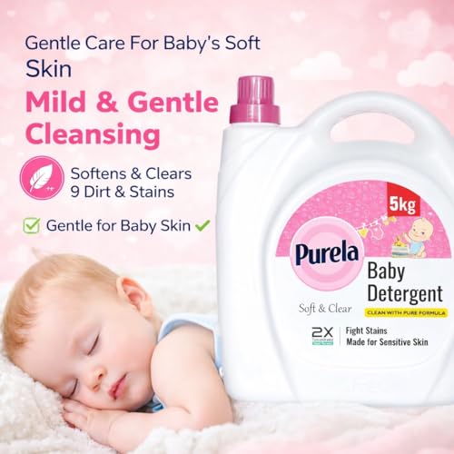 Image of Purela Laundry Detergent 5kg | Liquid Detergent for Baby Clothes | Safe for Baby & Mother's Skin | Allergen Free | Blossom 5kg