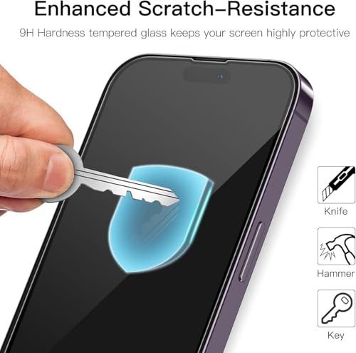 Image of DPJ Tempered Glass for iPhone 14 Pro (6.1 Inch) With Installation Kit | Military-Grade Gorilla Screen Protector | Edge to Edge Coverage |9H Hardness |Bubble-Free | Case Friendly | Pack of 1