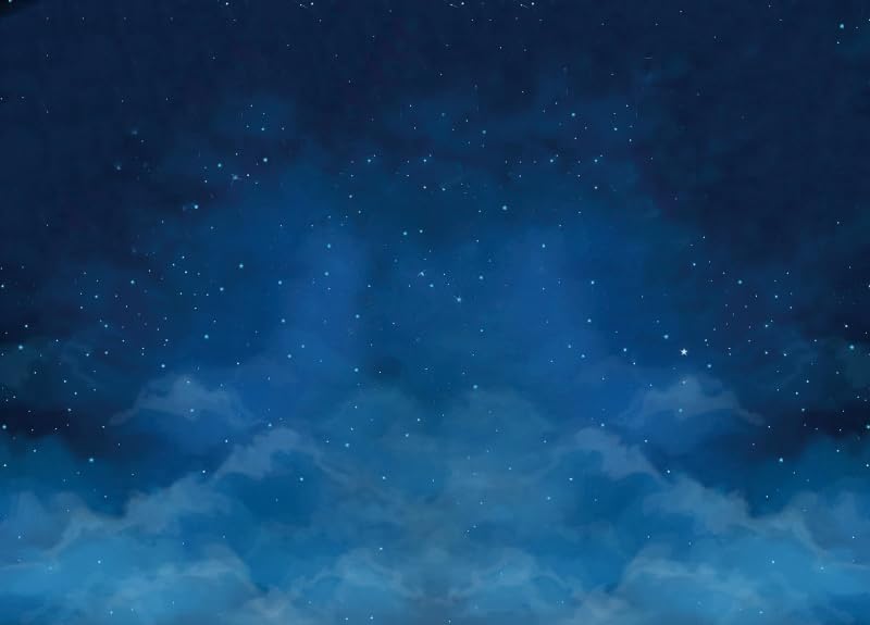 Renaiss 10x8ft Starry Night Sky Photography Background Night Sky Clouds Backdrop Kids Adults Birthday Party Banner Nursery Decor Christmas Eve Photo Props