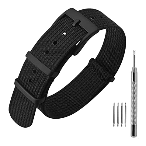 ANNEFIT Correas de Reloj de Nailon con Hebilla Negra Cover