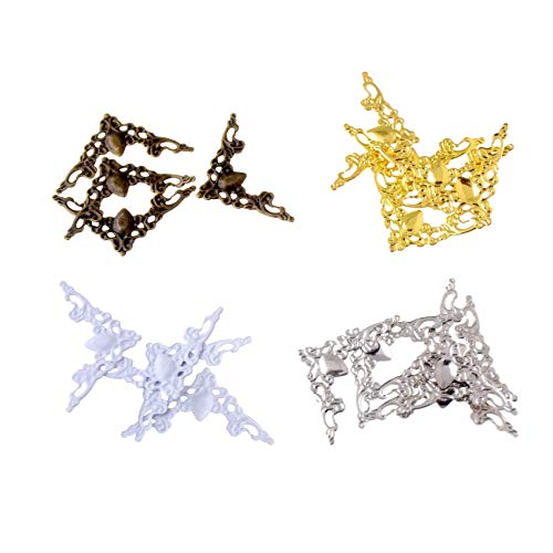 20pcs Photo Album Pressure Protector Protects Metal Bag Edge 22x31mm (Color: Gold Color)