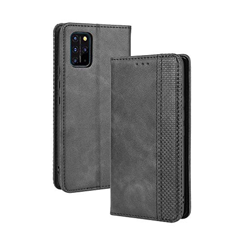 LAGUI Compatible para Funda UMIDIGI S5 Pro, Carcasa Tipo Libro Protector Magnético y Plegable de PU Soporte de Ranuras para Tarjetas, Negro