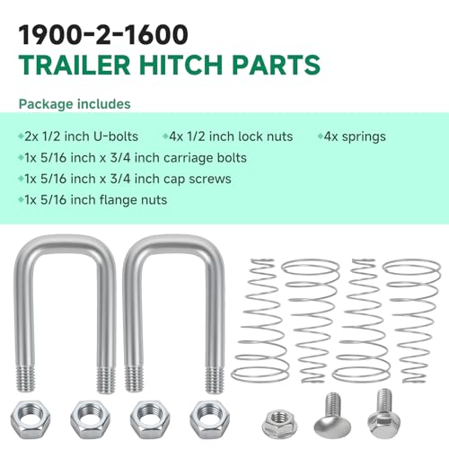1900-2-1600 Safety Chain U-Bolt Kit Compatible with B&W Gooseneck Hitches by SRIAOO - Used condition - Image 8